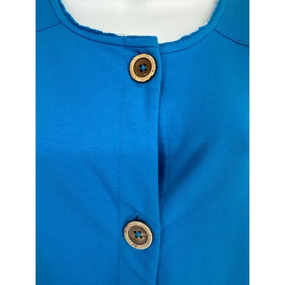 Susan Graver Resort Bright Blue French Terry Jacket or Cover Up with Hood Sz 1X - Picture 2 of 11